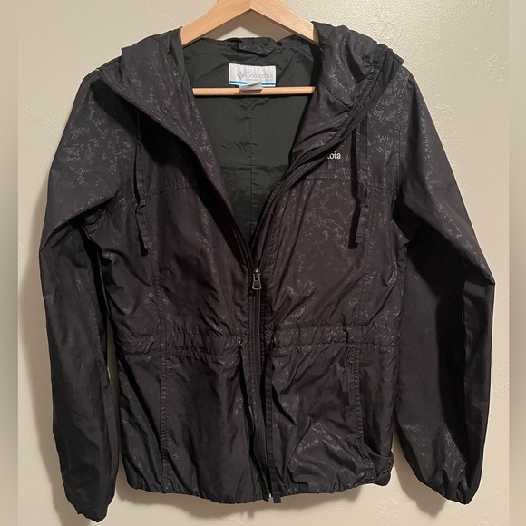 Columbia Women's Auroras Wake Iii Jacket Black Patterned Lightweight Windbreaker - Picture 10 of 15